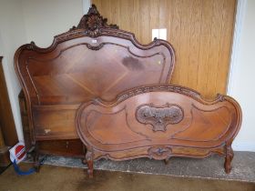 AN ANTIQUE FRENCH DOUBLE BED W-153 CM ( NO IRONS )