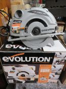 A BOXED EVOLUTION CIRCULAR RIP DROP SAW - APPEARS UNUSED