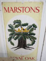 A LARGE MARSTONS "THE ROYAL OAK" SIGN ON BOARD