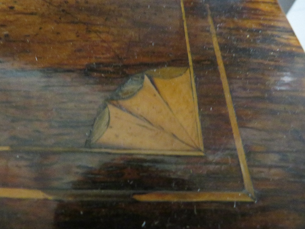 AN EDWARDIAN ROSEWOOD AN INLAID MUSIC CABINET - Image 7 of 8