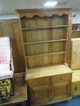 A PINE KITCHEN DRESSER H 226 W 110 CM