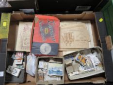 TRAY OF CIRCA 1930'S CIGARETTE CARDS AND ALBUMS