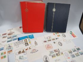 TWO LARGE STAMP STOCK BOOKS FULL OF BRITISH STAMPS TOGETHER WITH A SMALL QUANTITY OF FIRST DAY