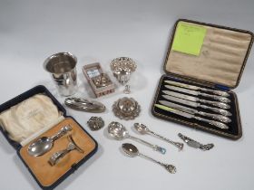 COLLECTION OF ENGLISH, PHILIPPINES AND INDONESIAN HALLMARKED STERLING SILVER ITEMS