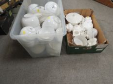 TWO BOXES OF WHITE TABLEWARE
