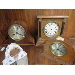FOUR ASSORTED MANTLE CLOCKS A/F