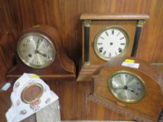 FOUR ASSORTED MANTLE CLOCKS A/F