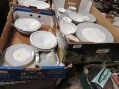 TWO TRAYS OF TEA/DINNER WARE ETC