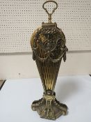 A GILT METAL "PEACOCK FAN" FIRE GUARD WITH A LAUREL AND SWAG TYPE DETAIL