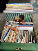 OVER 60 LP RECORDS TOGETHER WITH APPROXIMATELY 150 SINGLES RECORDS MAINLY FROM THE 60s, 70s, 80s AND