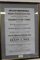 TWO FRAMED AND GLAZED STAFFORDSHIRE RELATED POSTERS TO INCLUDE THE GENERAL LUNATIC ASYLUM