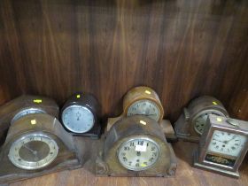 SEVEN ASSORTED VINTAGE MANTEL CLOCKS A/F SPARES AND REPAIRS