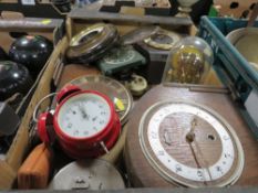 A TRAY OF ASSORTED VINTAGE CLOCKS ETC A/F