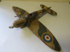 A VINTAGE SCRATCH BUILT MODEL OF HURRICANE /SPITFIRE