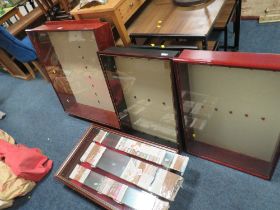 FOUR MODERN GLASS FRONTED DISPLAY CABINETS WITH SHELVES