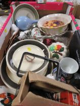 TWO TRAYS OF ASSORTED CERAMICS ETC TO INCLUDE ROYAL WORCESTER CONTESSA