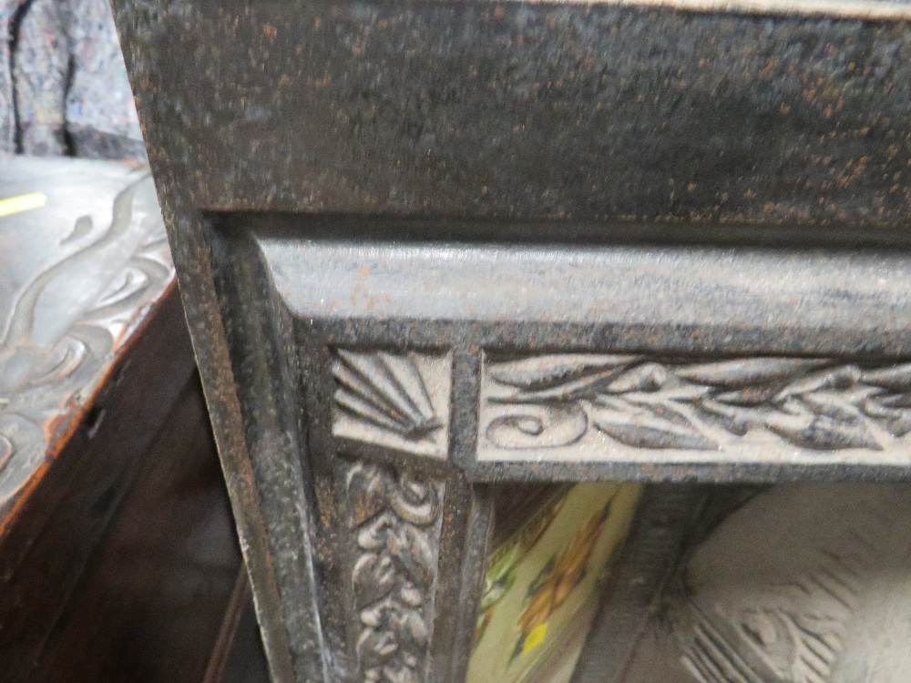 A VINTAGE CAST IRON FIRE SURROUND WITH INSET TILES A/F - Image 7 of 7