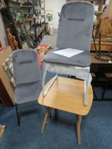 A BOXED PAIR OF KEILA GREY DINING CHAIRS AND A BOXED NATURAL OAK TORINO LAMP TABLE * CONTENTS NOT