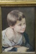 A SMALL FRAMED OIL ON BOARD DEPICTING A YOUNG BOY