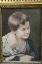 A SMALL FRAMED OIL ON BOARD DEPICTING A YOUNG BOY