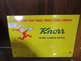 VINTAGE METAL ADVERTISING SIGN FOR KNORR SOUPS