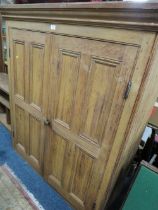 AN ANTIQUE PINE HOUSEKEEPERS CUPBOARD TOP