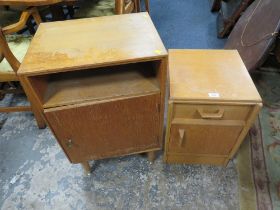 TWO UTILITY STYLE BEDSIDE CABINETS A/F (2)