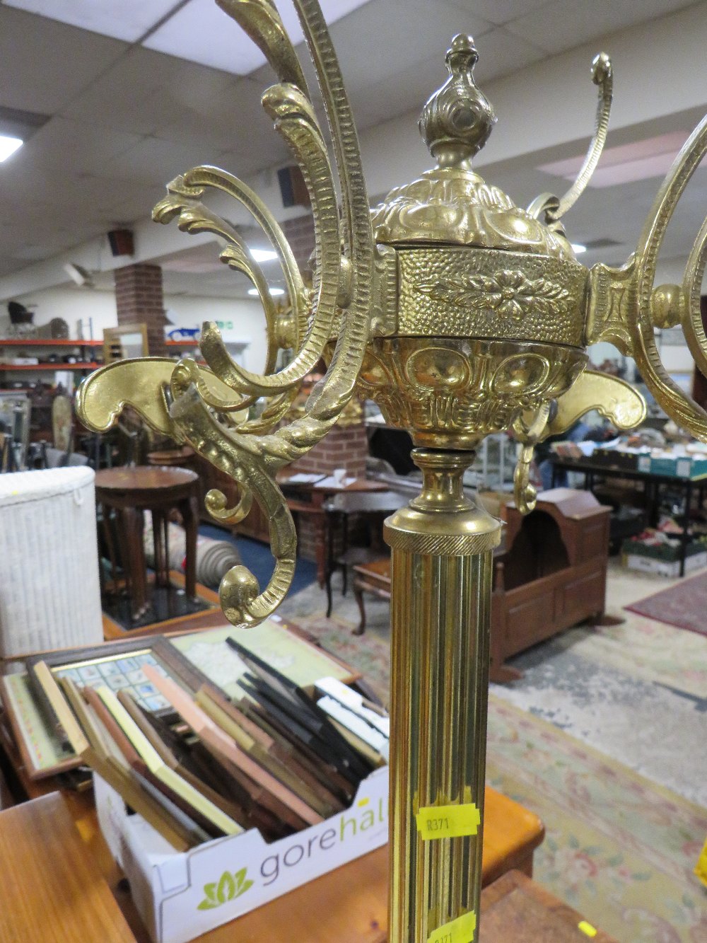 A GILT HALL / COAT STAND A/F, TOGETHER WITH TWO GILT MIRRORS A/F - Image 2 of 2