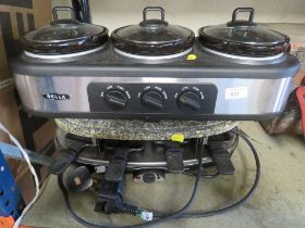 A BELLA HOSTESS FOOD WARMER AND A KLARSTEIN ONYX TOPPED HOTPLATE