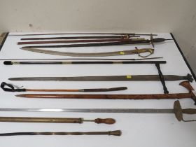 A SMALL SELECTION OF DECORATIVE SWORDS A/F