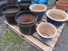 SIX LARGE CERAMIC PLANTERS