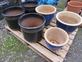 SIX LARGE CERAMIC PLANTERS