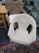 TWO WICKER ARMCHAIRS