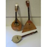 THREE VINTAGE FOLK TYPE MUSICAL INSTRUMENTS