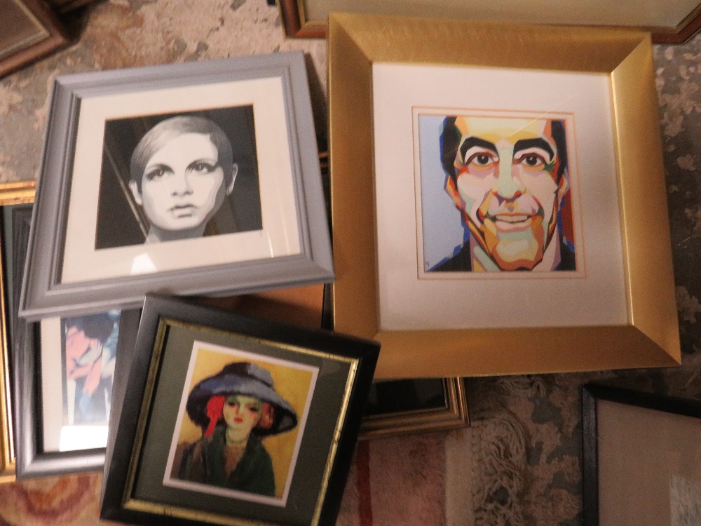 A LARGE QUANTITY OF ASSORTED PICTURES AND PRINTS TO INC ABSTRACT FIGURATIVE EXAMPLES - Image 2 of 2