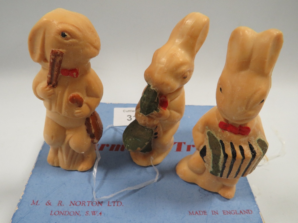 A HARMONY TRIO OF VINTAGE RABBIT BAND SOAPS IN ORIGINAL BOX