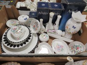 A MIXED BOX OF AYNSLEY CERAMICS