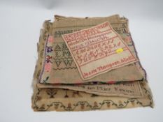 A COLLECTION OF VINTAGE HAND SEWN EMBROIDERY SAMPLERS