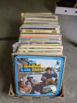 A TRAY OF LP RECORDS FROM 60'S, 70'S, 80'S ETC TO INCLUDE 10CC, BREAD ETC