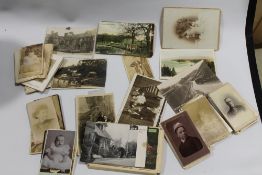 A COLLECTION OF POSTCARDS AND VICTORIAN CABINET PHOTOGRAPHS