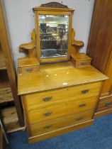 AN EDWARDIAN SATINWOOD DRESSING TABLE