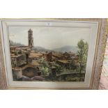 A FRAMED OIL ON BOARD INDISTINCTLY SIGNED