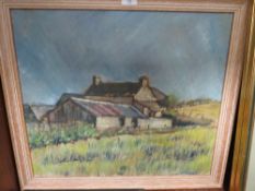 A COLLECTION OF PICTURES TO INCLUDE AN IRISH NAIVE OIL ON BOARD, MARITIME WATERCOLOUR ETC (6)