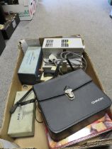 A TRAY OF COLLECTABLE'S TO INCLUDE A PROJECTOR AND A SUPER 8 CAMERA