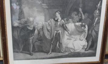 TWO LARGE PARISIAN PRINTS TOGETHER WITH A SHAKESPEARE ENGRAVING (3)