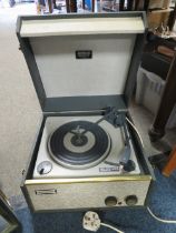 A VINTAGE DANSETTE RECORD PLAYER TOGETHER WITH A FIDELITY EXAMPLE (2)