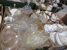 THREE TRAYS OF ASSORTED CERAMIC AND GLASS TO INCLUDE FOLEY EXAMPLES
