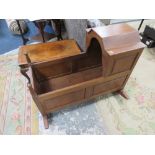 A LARGE OAK VINTAGE CHILDS CRADLE