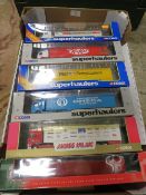 TWELVE BOXED CORGI ARTICULATED LORRIES AND TRAILERS TO INCLUDE ESSO TANKER, KIT KAT, P&O