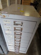 A BISLEY STYLE TEN DRAWER VINTAGE FILING CABINET